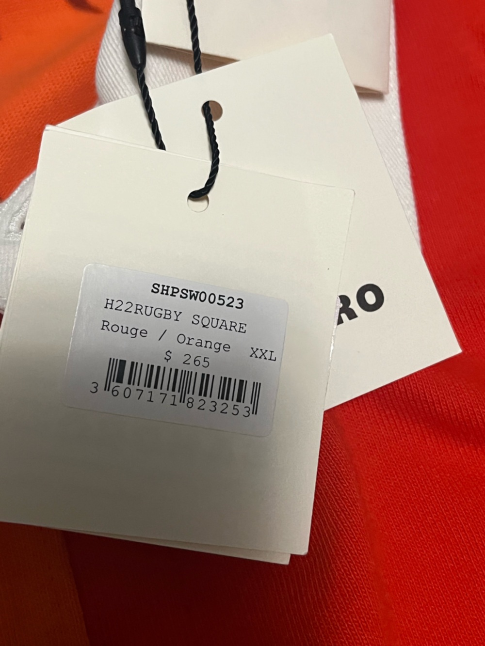 Sandro Rouge/Orange Rugby Square Sweatshirt size XXL (2XL) - Picture 5 of 10
